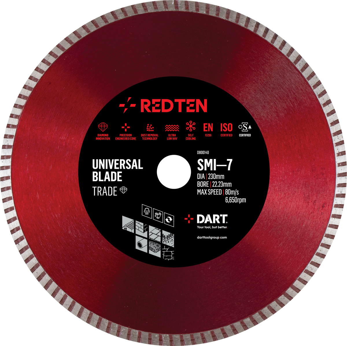 Dart Red Ten TRADE SMI-7 Diamond Blade 115Dmm x 22B