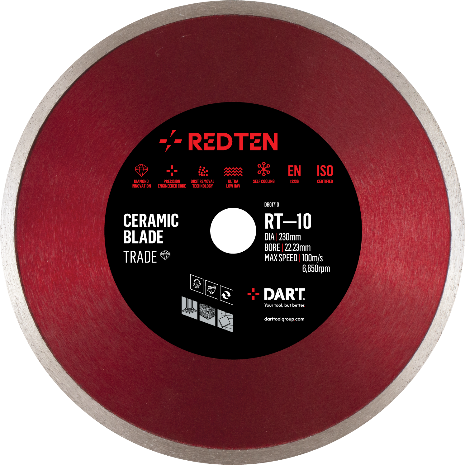 Dart Red Ten TRADE RT-10 Ceramic Dia. Blade 115Dmm x 22B