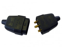 Dencon 3 Pin Rubber Connector Plug 10A Black Main Image