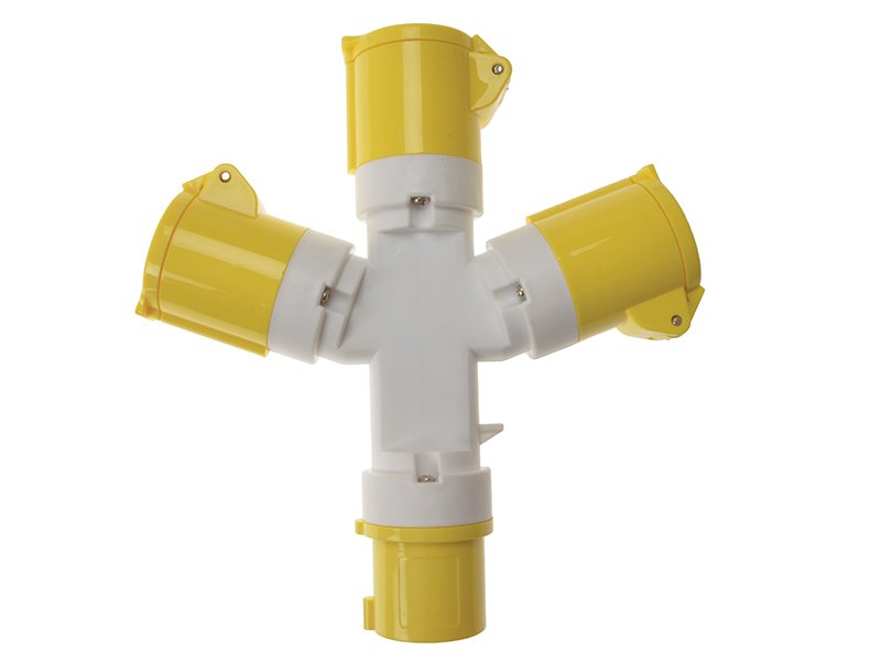 Faithfull Power Plus 3 Way Splitter 110 Volt Main Image
