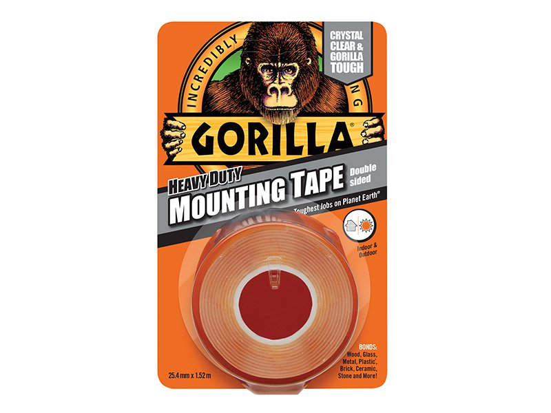 Gorilla Glue Gorilla Heavy-Duty Mounting Tape 25.4mm x 1.52m Crystal Clear Main Image