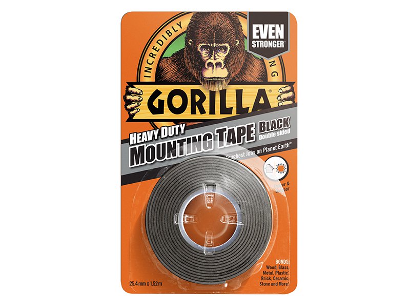Gorilla Glue Gorilla Heavy-Duty Mounting Tape 25.4mm x 1.52m Black Main Image