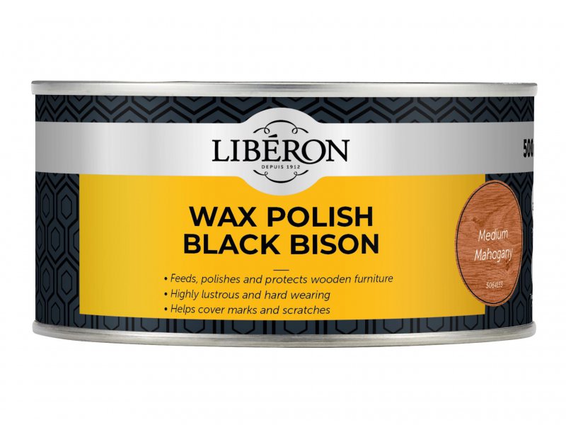 Liberon Black Bison Wax Paste Medium Mahogany 500ml Main Image