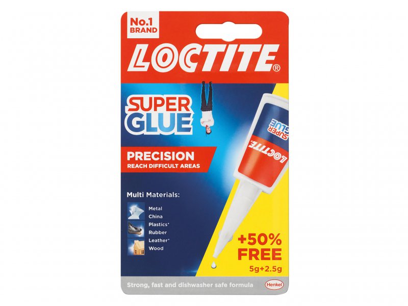Loctite Super Glue Liquid, Precision Bottle 5g + 50% Free Main Image