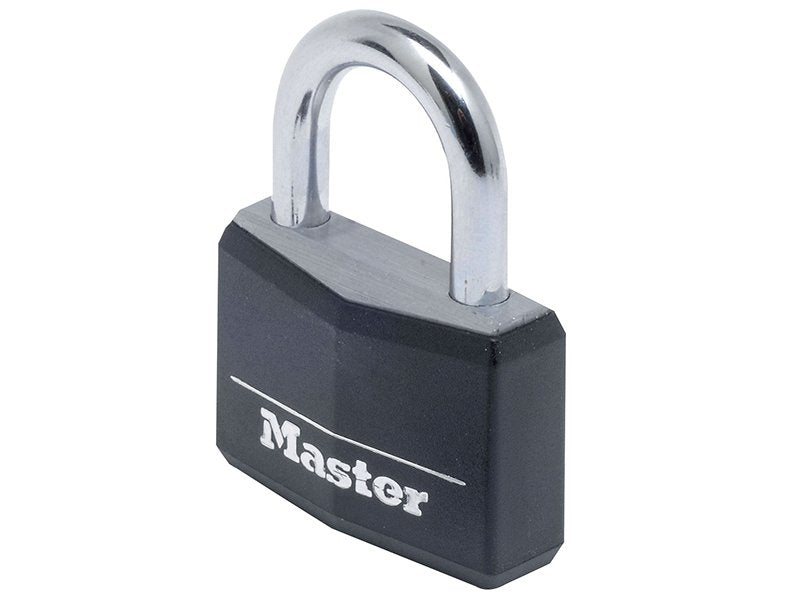 Master Lock Aluminium Black Vinyl Cover 40mm Padlock 4 Pin Main Image