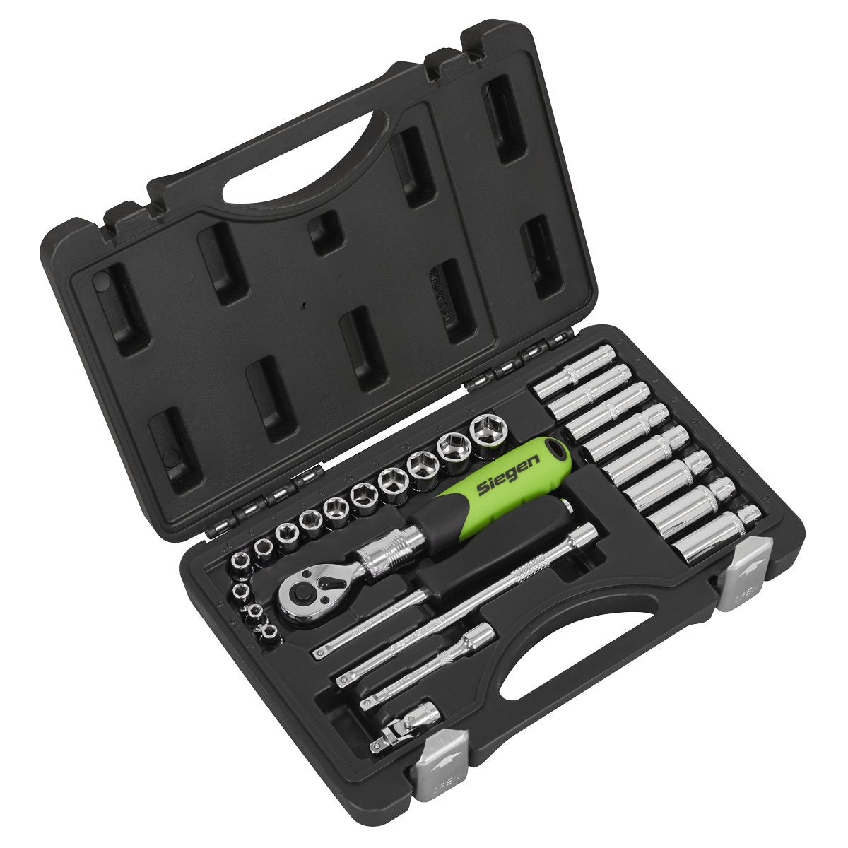 Sealey Socket Set Extending Ratchet 1/4"Sq Drive 26pc Main Image