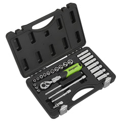Sealey Socket Set Extending Ratchet 1/4"Sq Drive 26pc Main Image