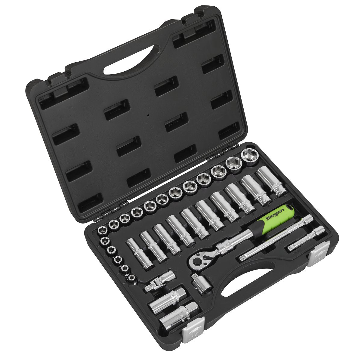 Sealey Siegen Extending Ratchet Socket Set 3/8"Sq Drive 34pc Main Image