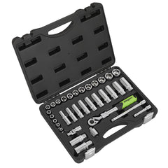 Sealey Siegen Extending Ratchet Socket Set 3/8"Sq Drive 34pc Main Image