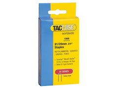 Tacwise 91 Narrow Crown Divergent Point Staples 20mm - Electric Tackers Pack 1000 Main Image