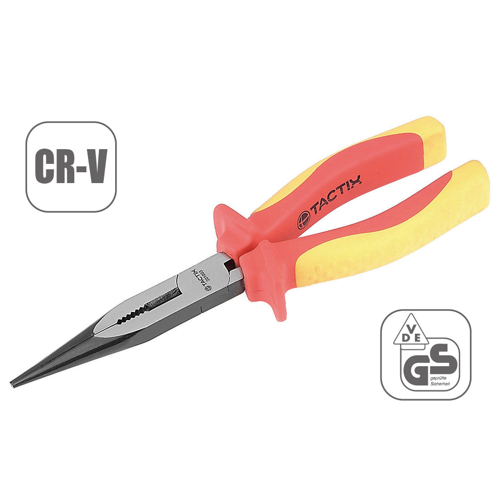 Tactix Vde Pliers Insulated Long Nose 200mm 8 Inch 1000V Main Image