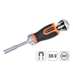Tactix Screwdriver Stubby Ratchet Plus 6 Bits Main Image