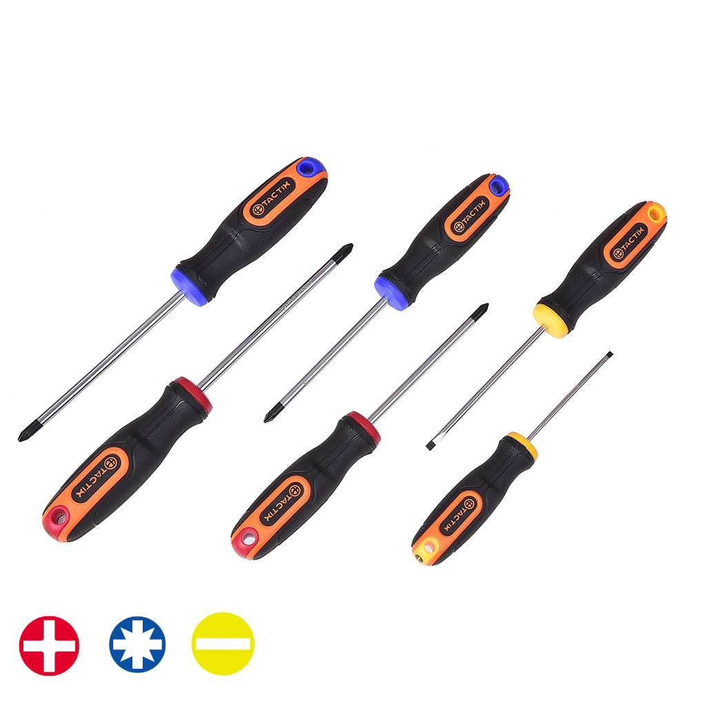 Tactix 6pc Screwdriver Set Sl&PH&PZ Main Image