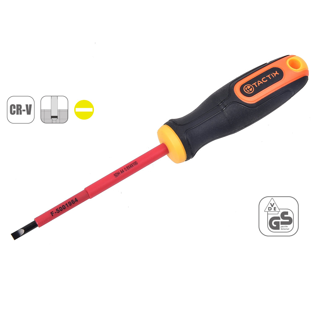 Tactix Screwdriver Vde Insulated 1000V Slotted 5.5X125mm Main Image