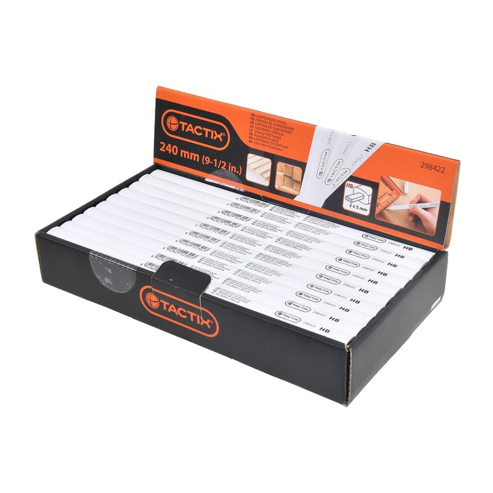 Tactix 240mm White Pencil For Woodworking