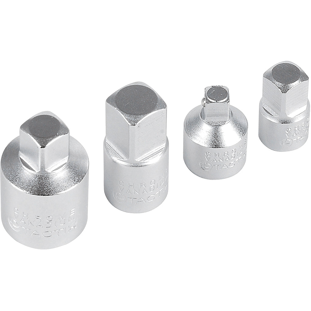 Tactix Socket Adapter Set 4 Piece 1/4Fx3/8M 3/8Fx1/4M 3/8Fx1/2M 1/2Fx3/8M Main Image