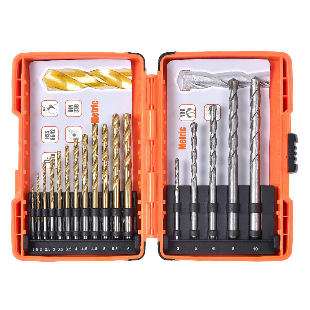 Tactix 17 Piece Combo Drill Bit Set - Metric Hss And Masonry Bits Main Image