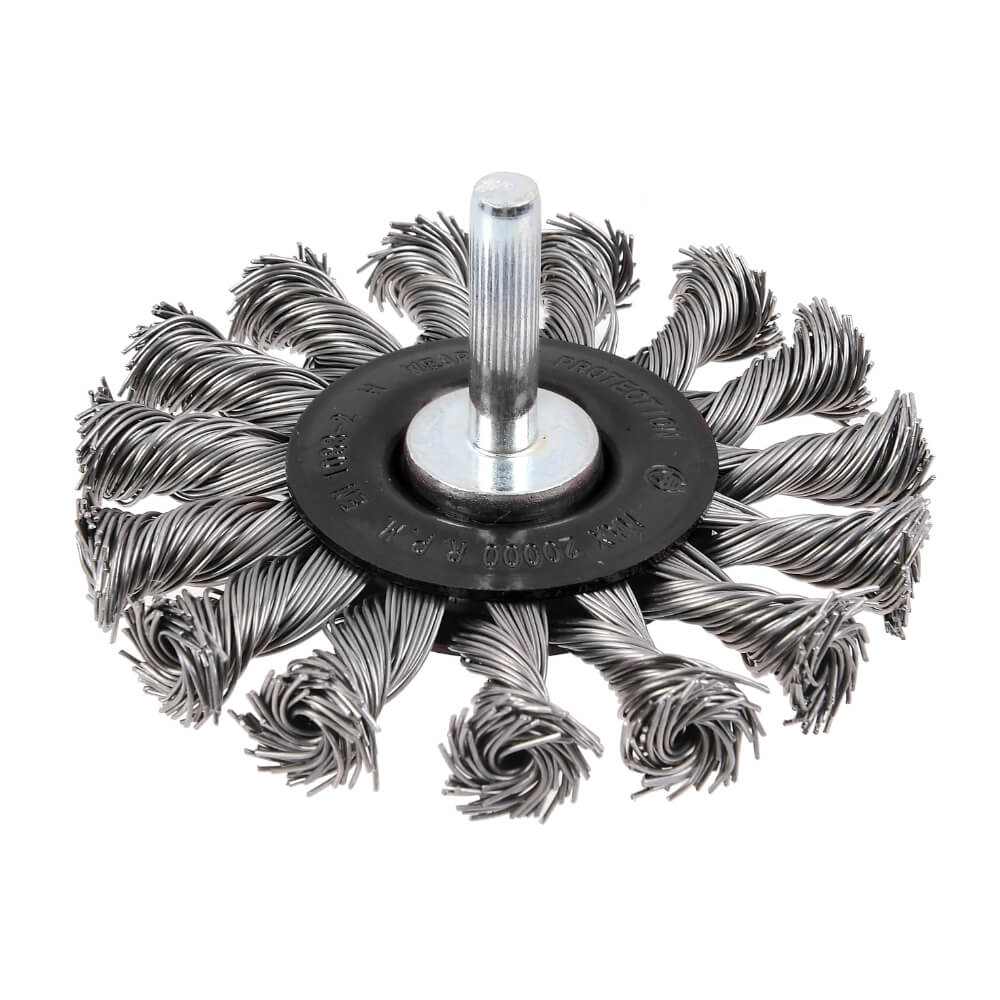 Tactix Wire Brush 75mm 3Inch Twist Knotted 6mm Shank Main Image