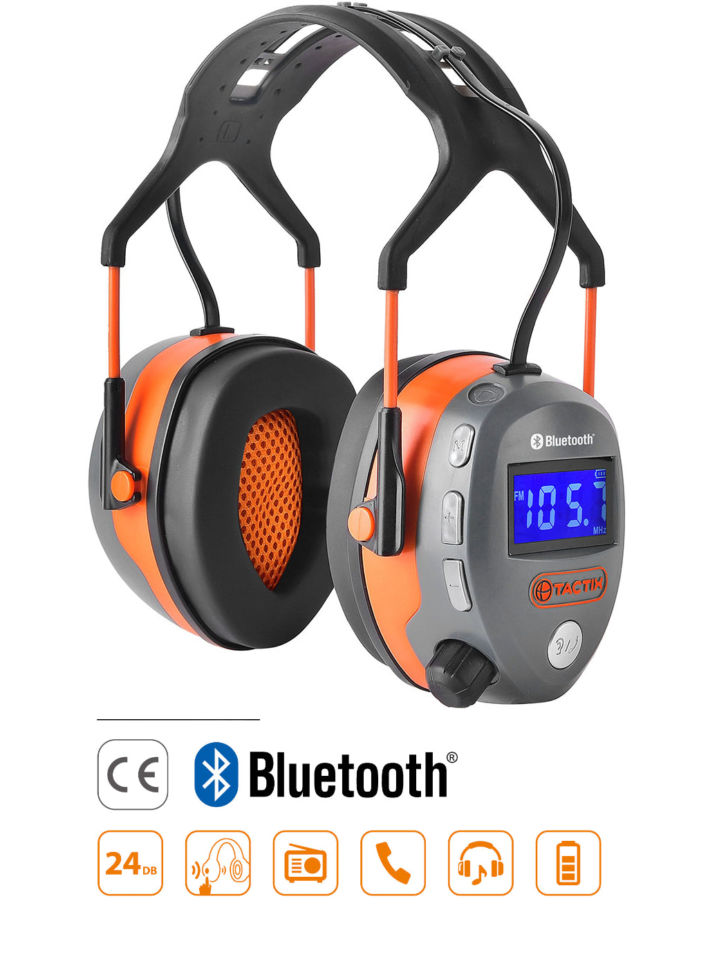 Tactix Bluetooth Ear Muff Defender Fm Radio 88 - 108 Mhz Snr 29 Db Water Resistant Main Image