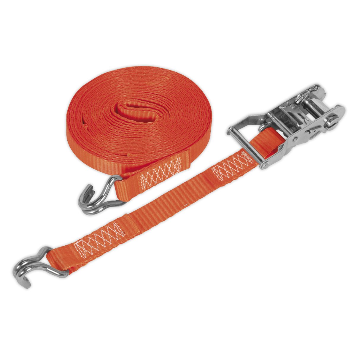 Sealey Ratchet Tie Down 25mm x 6mtr Polyester Webbing 1500kg Load Test Main Image