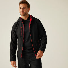 Regatta Navigate Hooded Softshell Black/Red XL