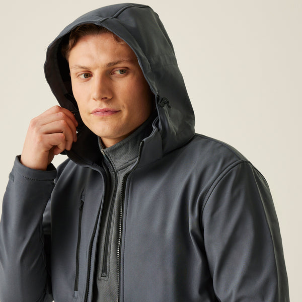 Regatta Navigate Hooded Softshell Black/Grey XL