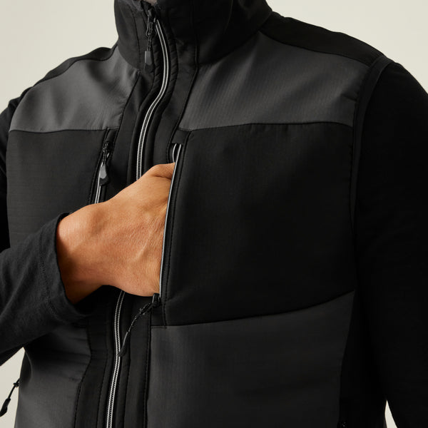 Regatta  E-Volve Unisex Softshell Hybrid Bodywarmer Ash/Black L
