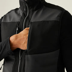 Regatta  E-Volve Unisex Softshell Hybrid Bodywarmer Ash/Black L