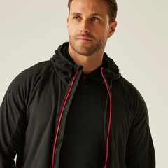 Regatta Navigate Full Zip Hooded Fleece Black/Red M