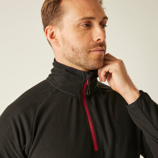 Regatta Navigate Half Zip Fleece Black/Red L