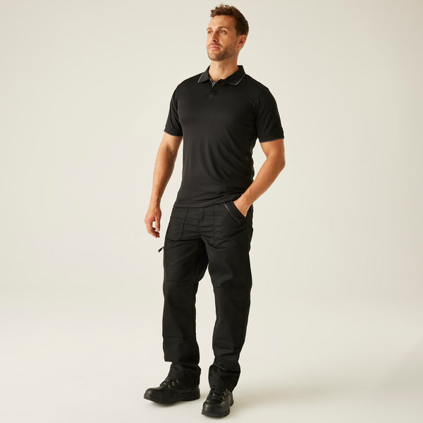 Regatta Navigate Polo Shirt Black/Grey M