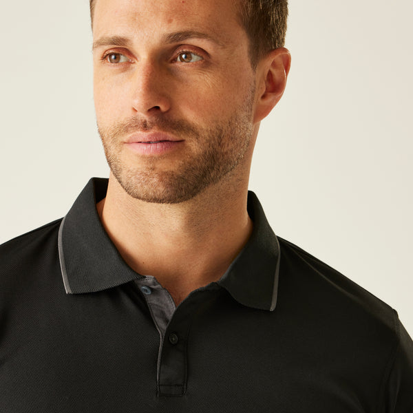 Regatta Navigate Polo Shirt Black/Grey M