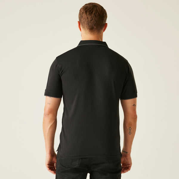 Regatta Navigate Polo Shirt Black/Grey M