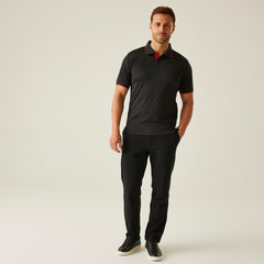 Regatta Navigate Polo Shirt Black/Red M