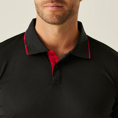 Regatta Navigate Polo Shirt Black/Red M