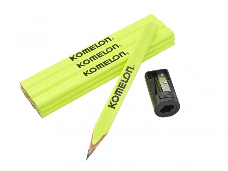 XMS Komelon Carpenters Pencils & Sharpener Set Main Image [src:xms26pencils.jpg@20260409130146]