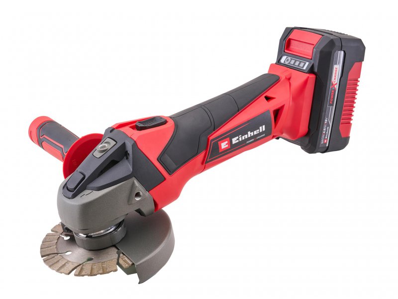 XMS Einhell 18V Angle Grinder Kit with a 4.0Ah Li-Ion Battery Main Image [src:xms26pxgrind.jpg@20260409130149]