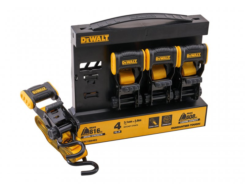 XMS DeWalt 4 Piece Ratchet Strap Set Main Image [src:xms26ratchet.jpg@20260409130154]