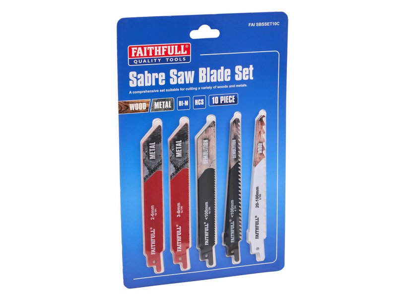 XMS Faithfull 10 Piece Sabre Saw Blade Set Main Image [src:xms26sabre.jpg@20260409130157]