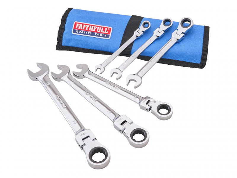 XMS Faithfull 6 Piece Ratcheting Combination Spanner Set Main Image [src:xms26spanner.jpg@20260409130219]