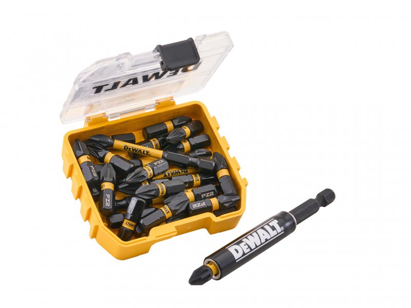 XMS DeWalt 25 Piece PZ2 25 & 50mm Bit Set with Mag Adaptor Main Image [src:xms26tictac.jpg@20260409130226]