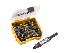 XMS DeWalt 25 Piece PZ2 25 & 50mm Bit Set with Mag Adaptor Main Image [src:xms26tictac.jpg@20260409130226]