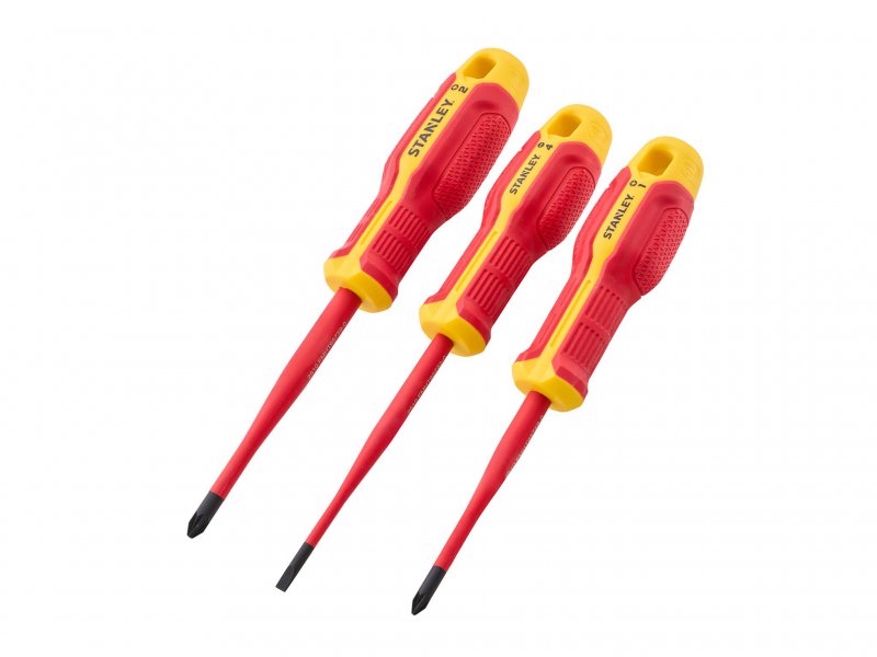 XMS Stanley 3 Piece VDE Screwdriver Set Main Image [src:xms26vde3pce.jpg@20260409130233]
