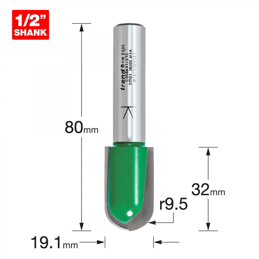 TREND C056AX1/2TC RADIUS 9.5MM RAD X 32MM CUT X 80MM  Main Image