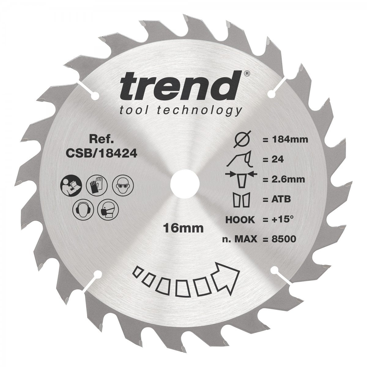 TREND CSB/18424 CRAFT SAW BLADE 184MM X 24T X 16MM  Main Image