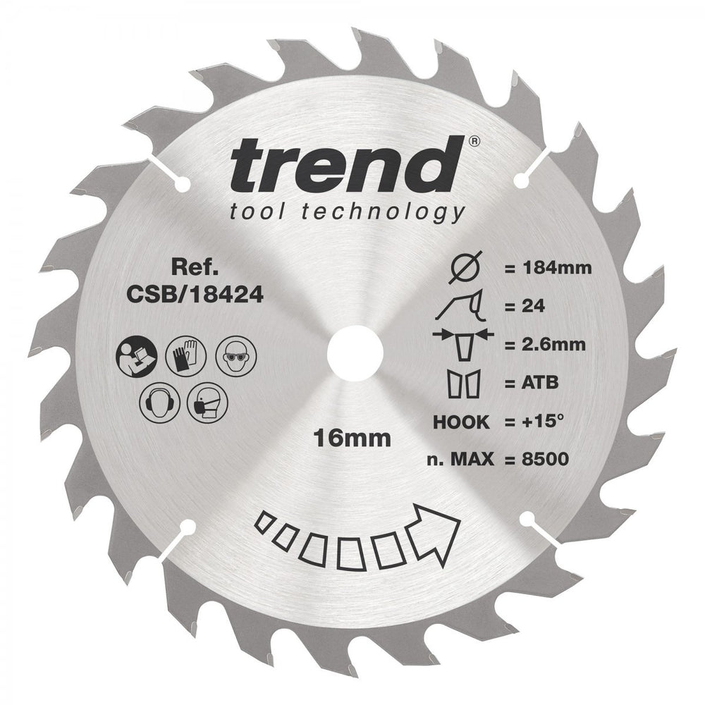 TREND CSB/18424 CRAFT SAW BLADE 184MM X 24T X 16MM  Main Image