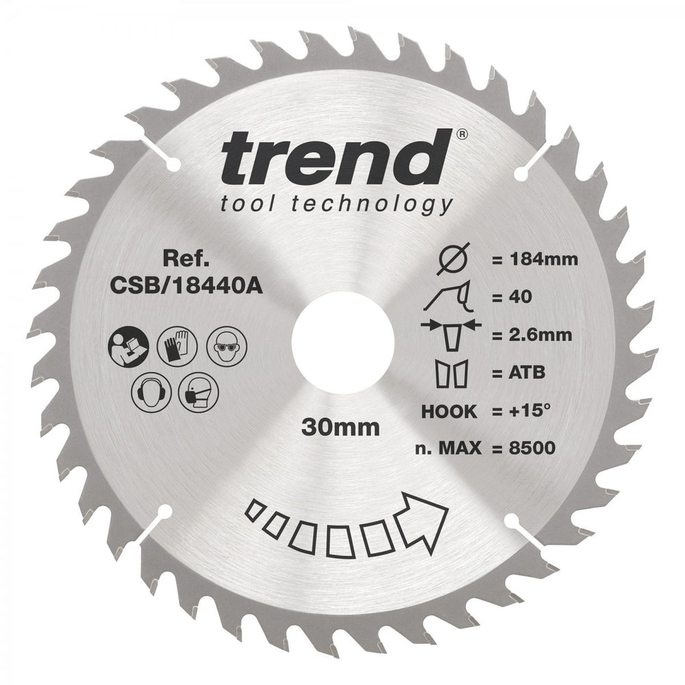 TREND CSB/18440A CRAFT SAW BLADE 184MM X 40T X 30MM  Main Image