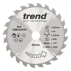 TREND CSB/23024 CRAFT SAW BLADE 230MM X 24T X 30MM  Main Image