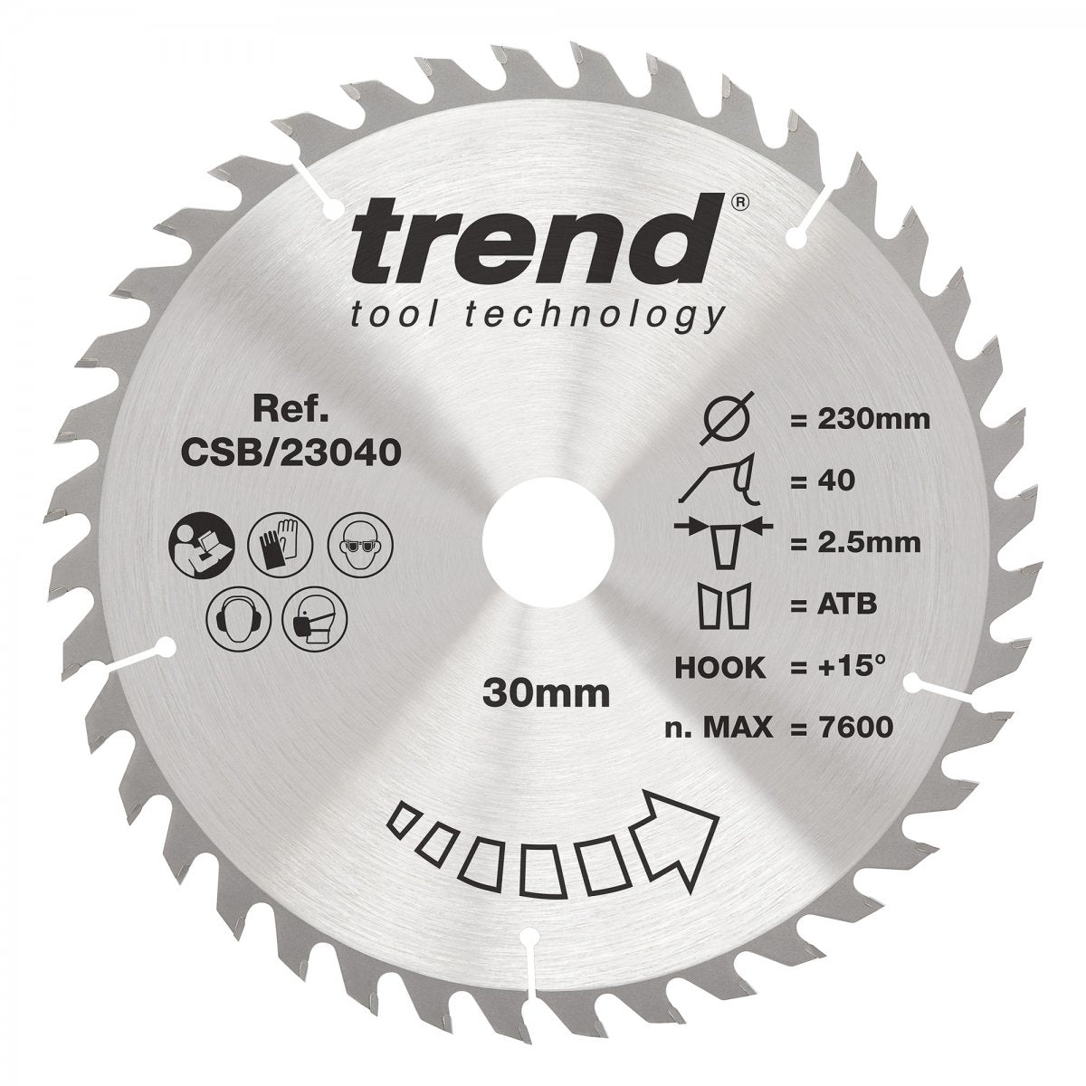 TREND CSB/23040 CRAFT SAW BLADE 230MM X 40T X 30MM  Main Image