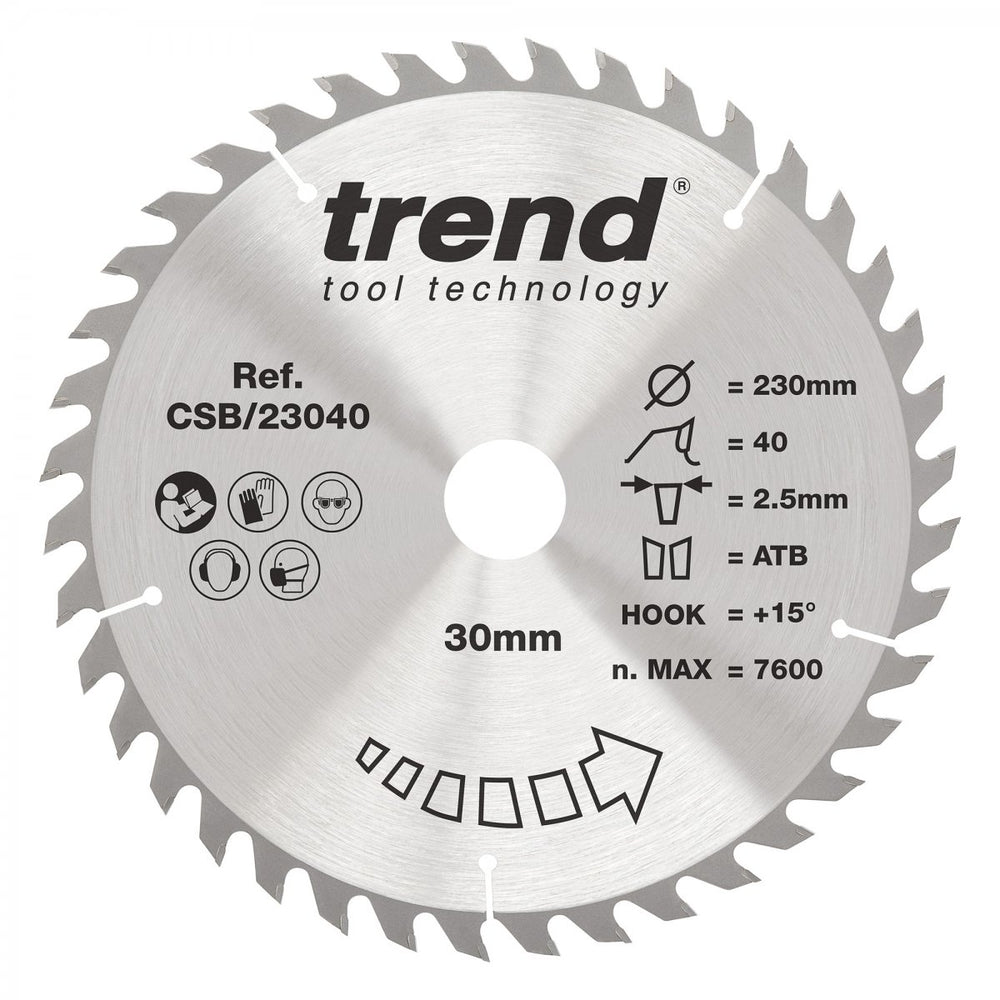 TREND CSB/23040 CRAFT SAW BLADE 230MM X 40T X 30MM  Main Image